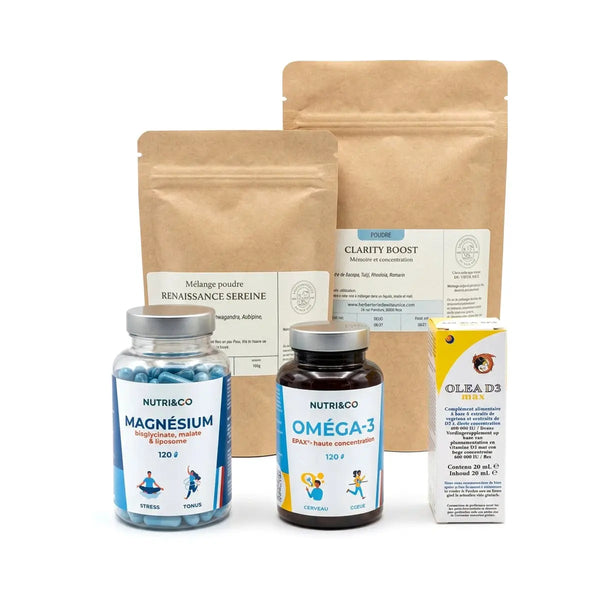 Pack Énergie & clarté 2 mois — 6 produits — Équilibre Féminin 45+