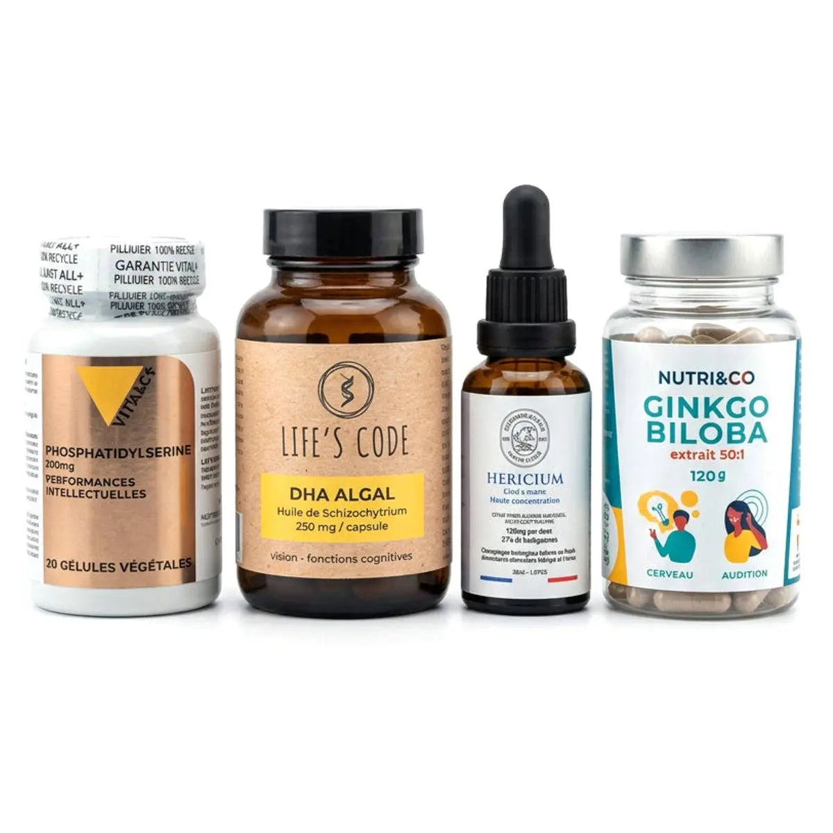 Pack Mémoire 2 mois — 4 produits — Cerveau & Longévité 55+
