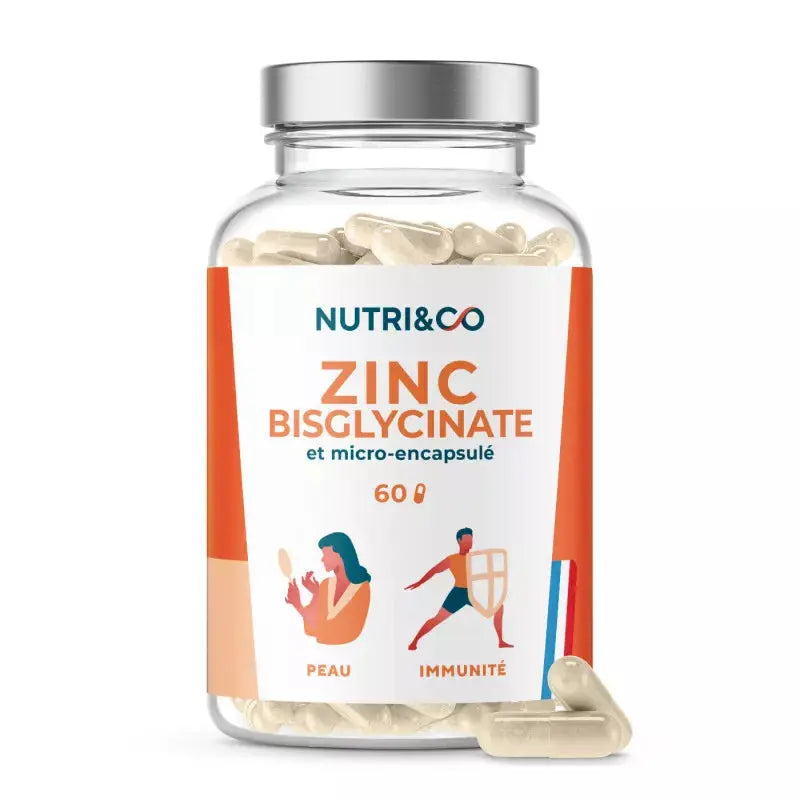 ZINC bisglycinate 60 gélules Nutri&Co NICE ORGANIC herboristerie bio