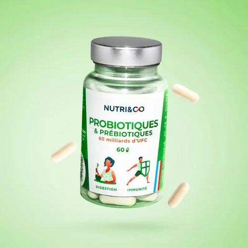 Probiotique et prébiotiques boite de 60 gélules Nutri&Co NICE ORGANIC herboristerie bio