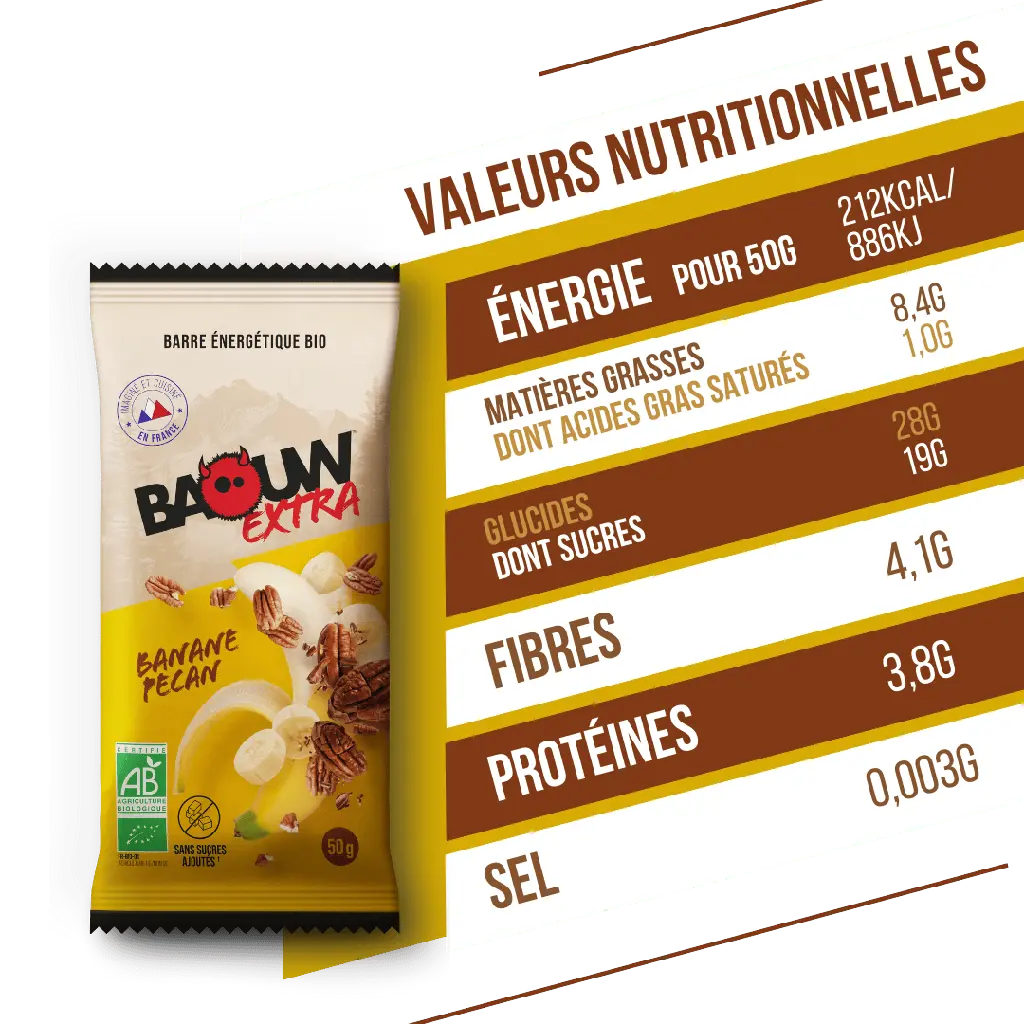 Barres Énergétiques : banane - pécan Baouw Herboristerie bio du vieux Nice