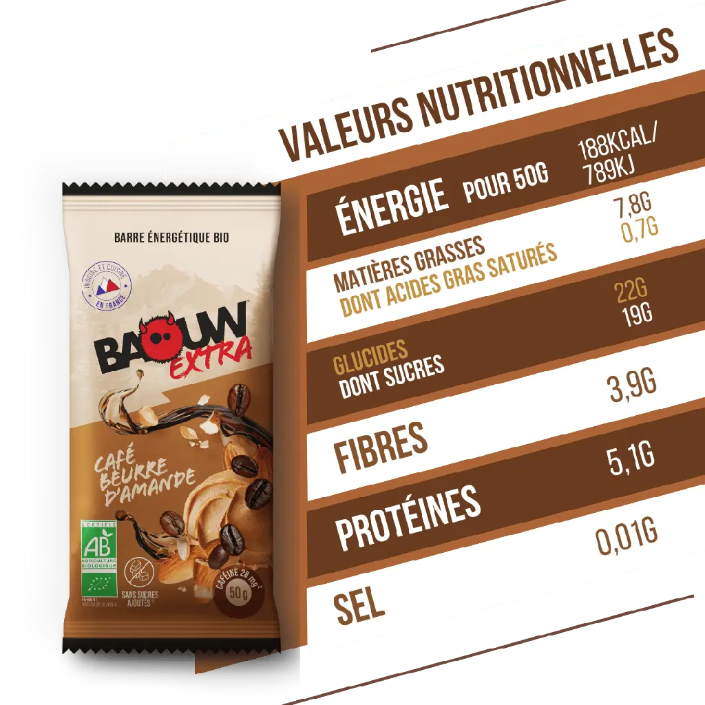 Barres Énergétiques : café - beurre d'amande Baouw Herboristerie bio du vieux Nice