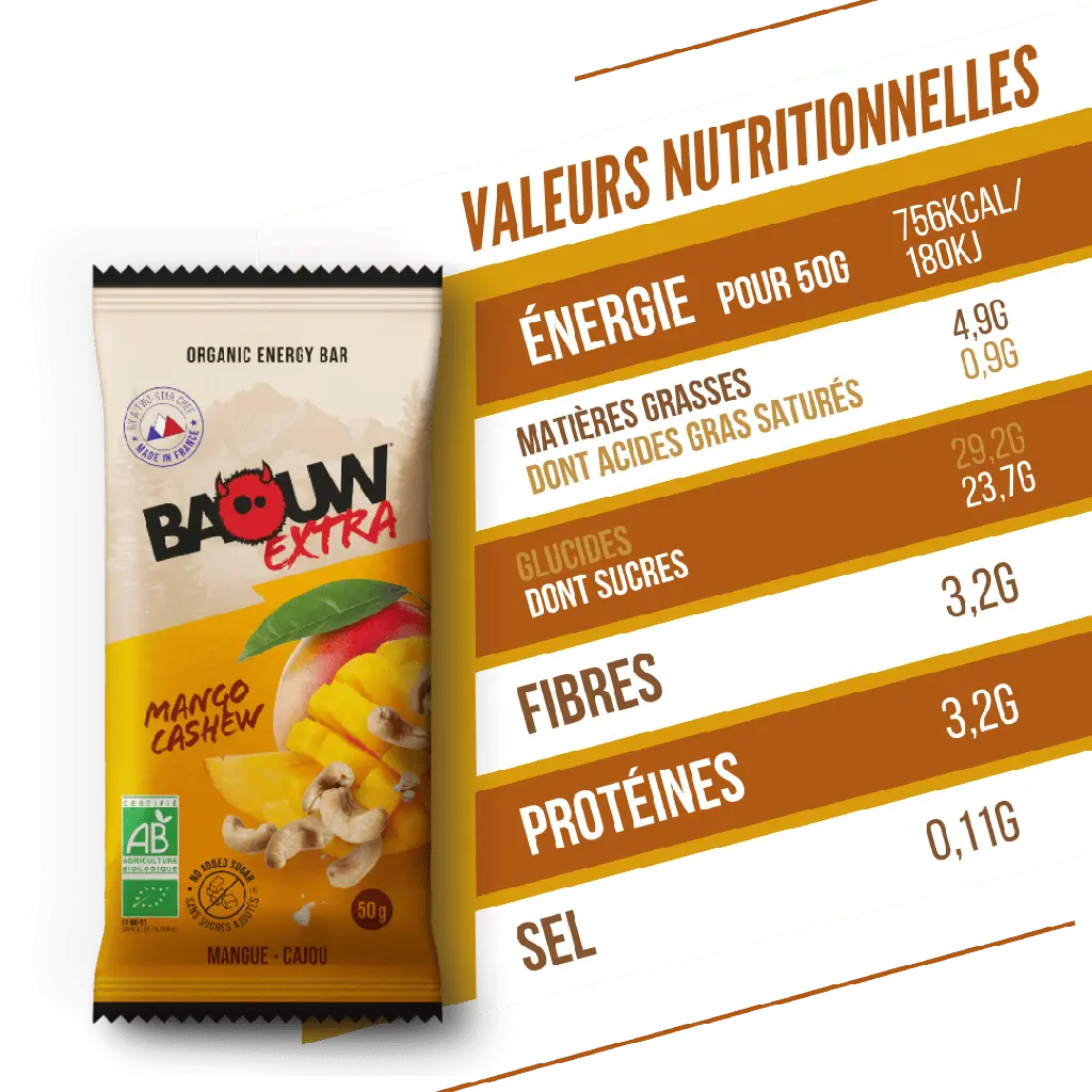 Barres Énergétiques : Mangue - Cajou Baouw Herboristerie bio du vieux Nice