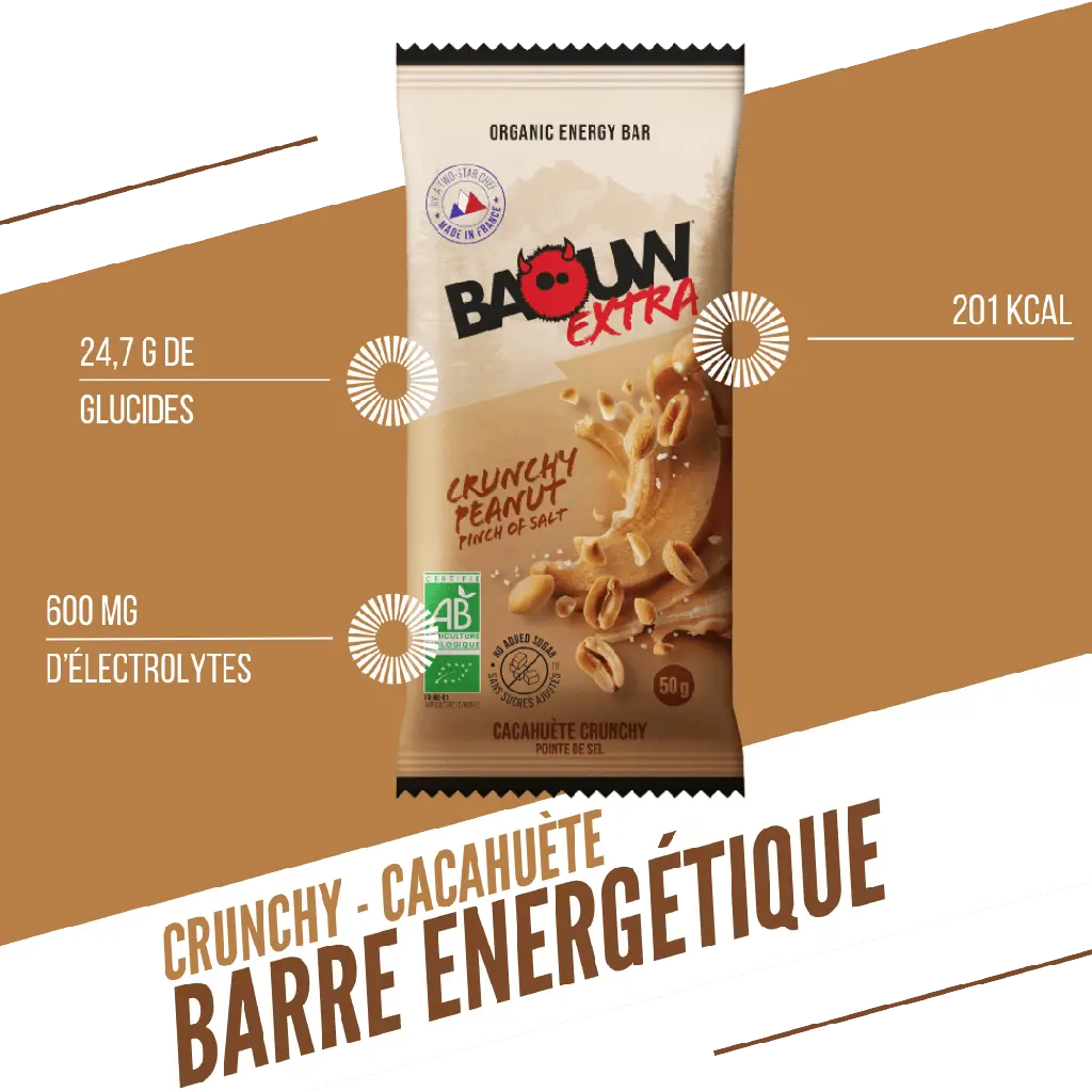 Barres Énergétiques : Crunchy - Cacahuète Baouw Herboristerie bio du vieux Nice
