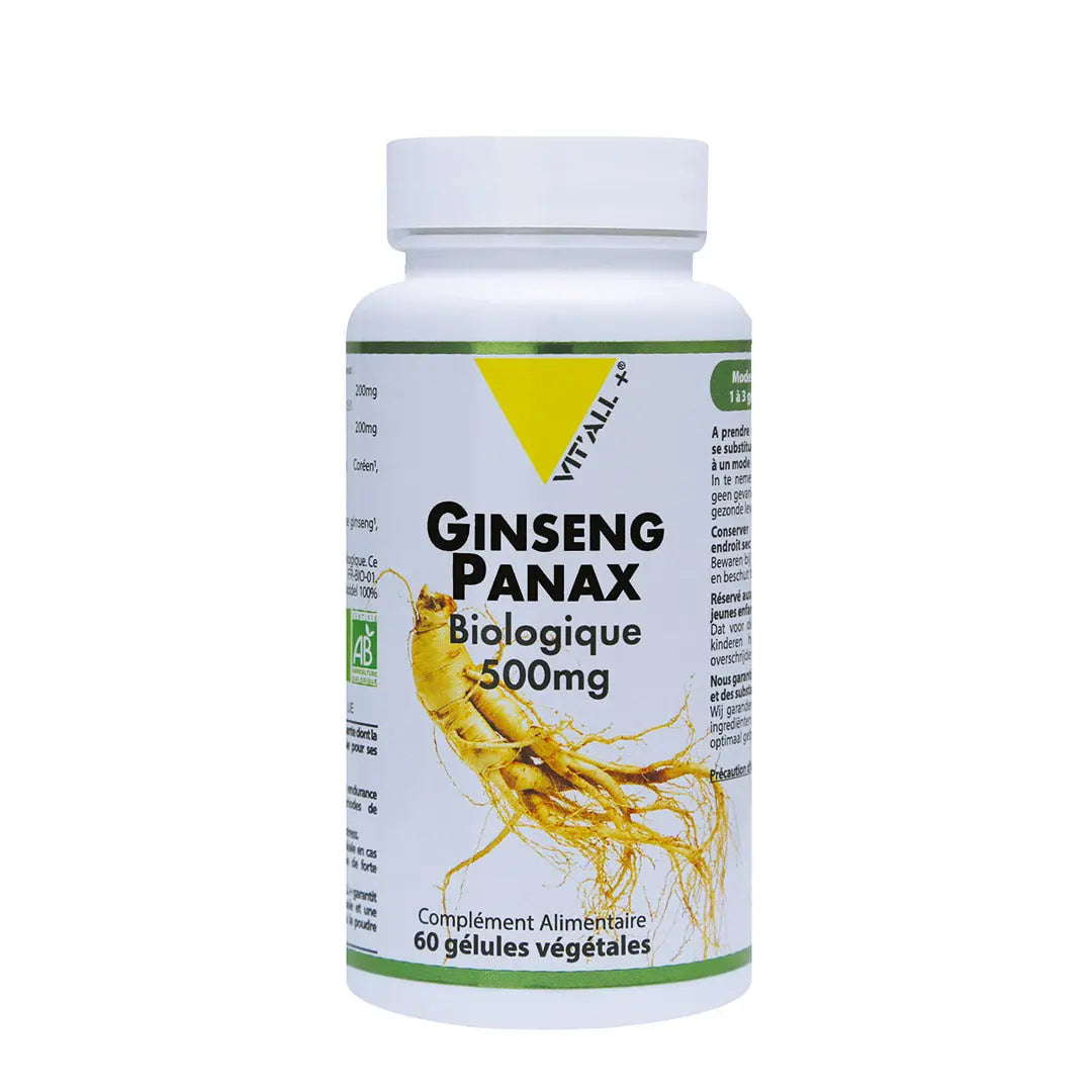Ginseng Panax boite de 60 gélules Vit'All+ NICE ORGANIC herboristerie bio