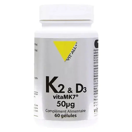 Vitamines K2 vitaMK7® & D3 50µg 60 gélules NICE ORGANIC herboristerie bio