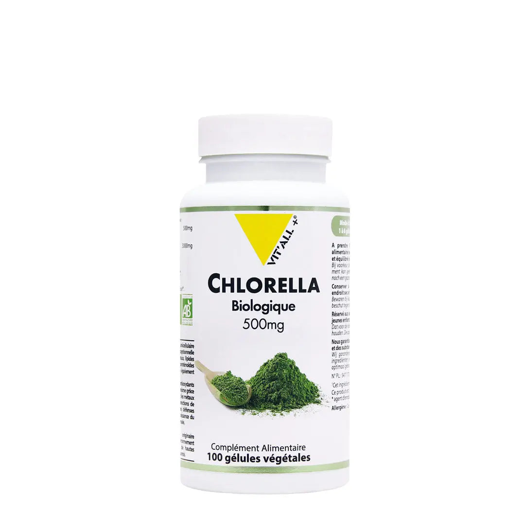 Chlorella bio 500mg boite de 100 gélules Vit'All+ NICE ORGANIC herboristerie bio
