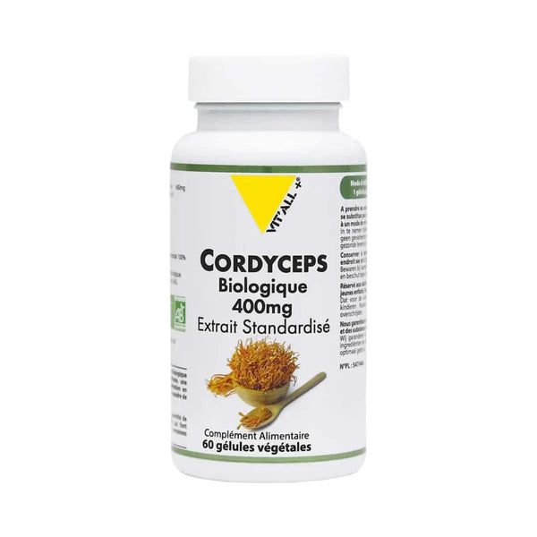 Cordyceps 400 mg - Extrait standardisé 30% bêta-glucanes - 60 gélules - Vit'All+