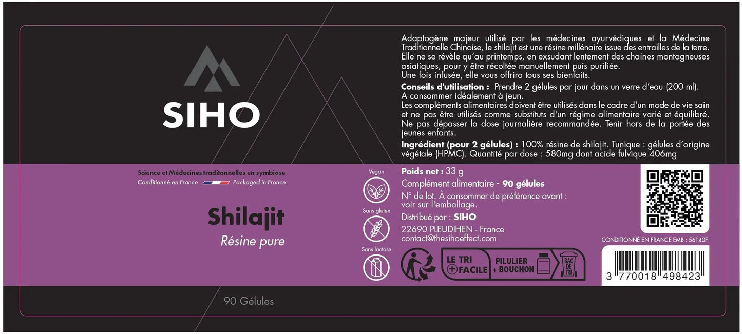 Shilajit Himalaya 100% Pur - SIHO NICE ORGANIC herboristerie bio