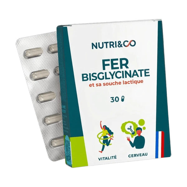 Fer Bisglycinate TRAACS® + Probiotique - 30 gélules - Nutri&Co