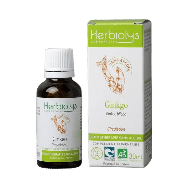 Ginkgo Biloba - Gemmothérapie Sans Alcool - 30ml - Herbiolys