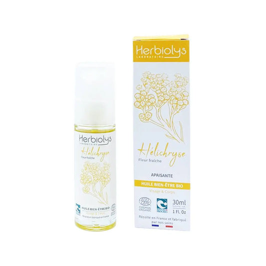 Huile bien-être Hélichryse Bio 30mL Herbiolys Herboristerie bio du vieux Nice