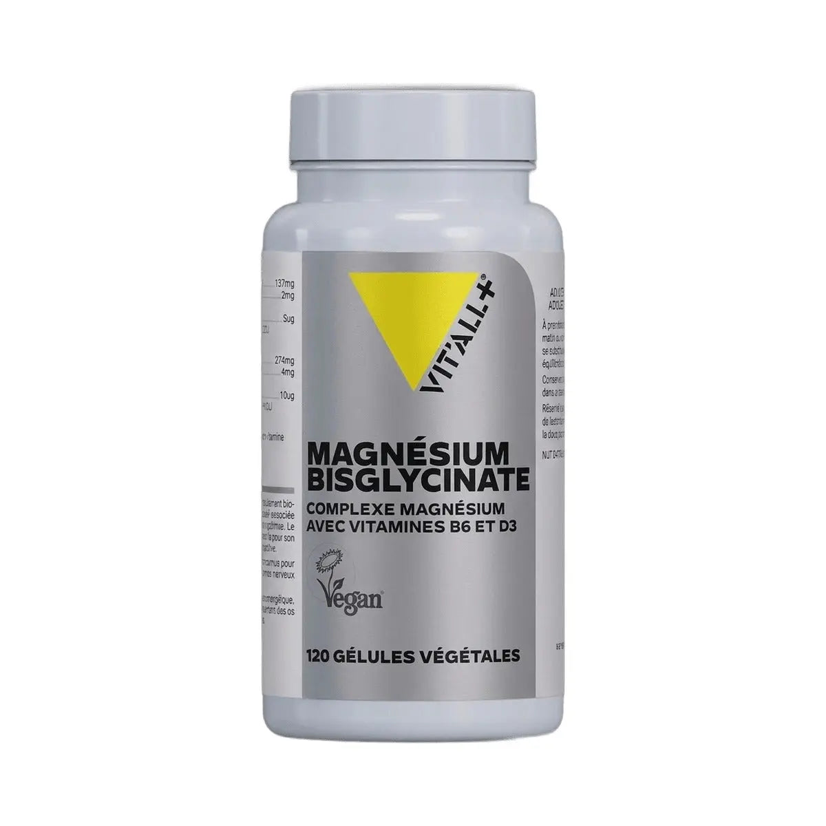 Magnésium Bisglycinate Complexe B6 D3 - 60 gélules - Vit'All+ - photo 2