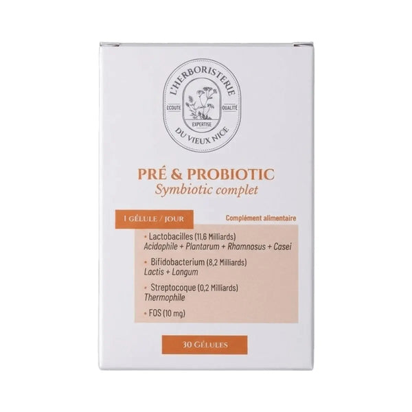 Pré & Probiotic Symbiotic Complet - 30 gélules - Herboristerie du Vieux Nice