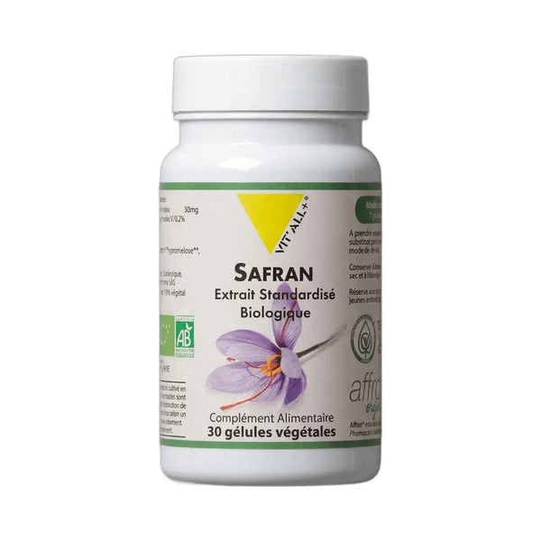 Safran 30mg Extrait Standardisé - 30 gélules - Vit'All+