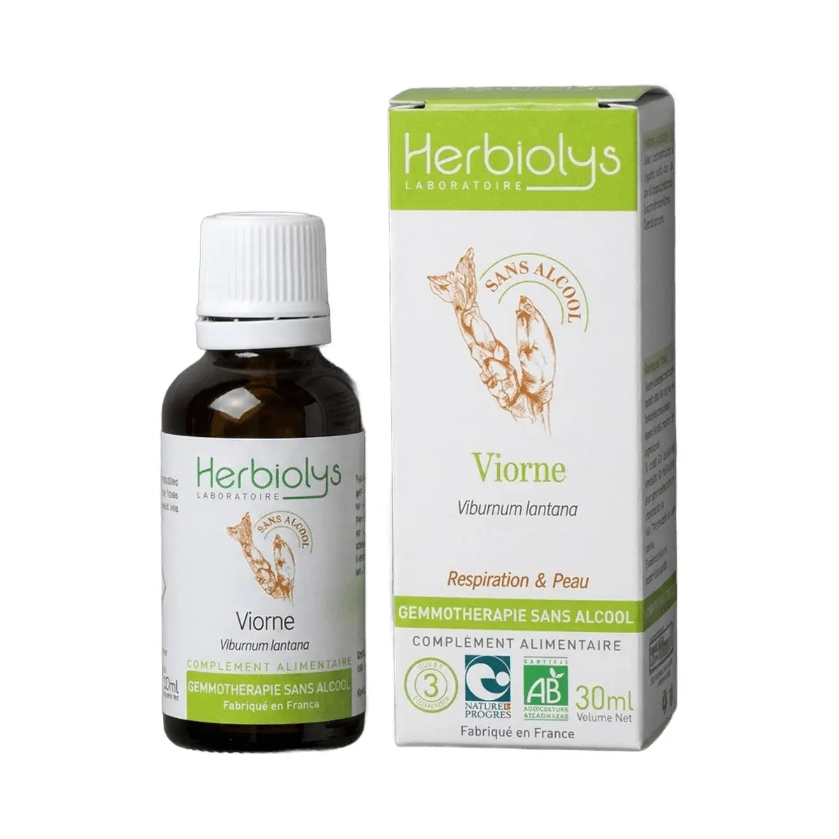 Viorne- Gemmothérapie Sans Alcool 30 ml - Herbiolys