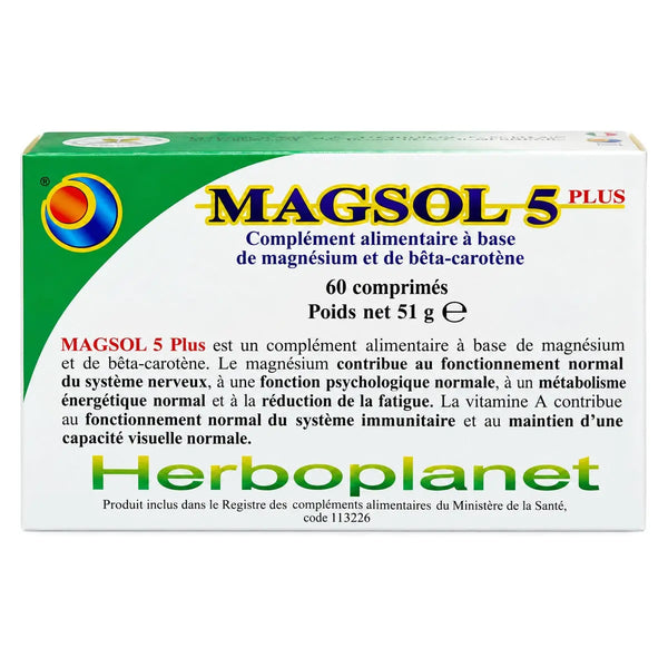 MAGSOL 5 - Complexe Magnésium - 90 comprimés - Herboplanet