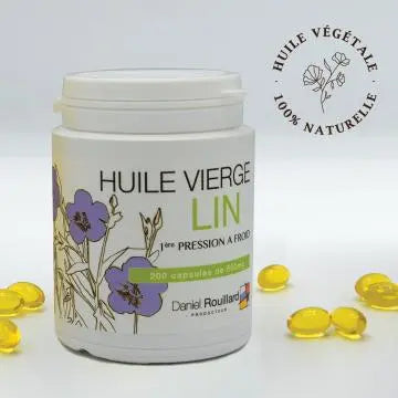 Huile de Lin 200 capsules NICE ORGANIC herboristerie bio