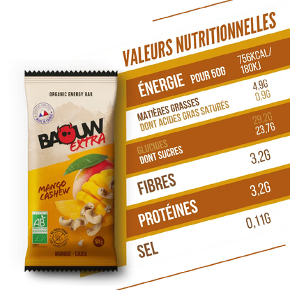 Barres Énergétiques : Mangue - Cajou Baouw Herboristerie bio du vieux Nice