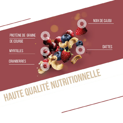 Barres Protéinées : fruits rouges - cajou Baouw NICE ORGANIC herboristerie bio