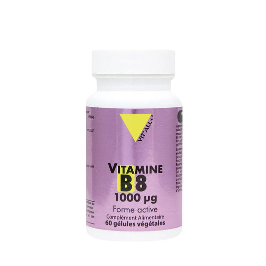 Vitamine B8 1000mg boite de 60 gélules Vit'All+ NICE ORGANIC herboristerie bio