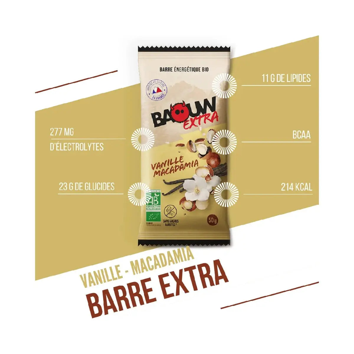 Barres Énergétiques : vanille - macadamia Baouw Herboristerie bio du vieux Nice