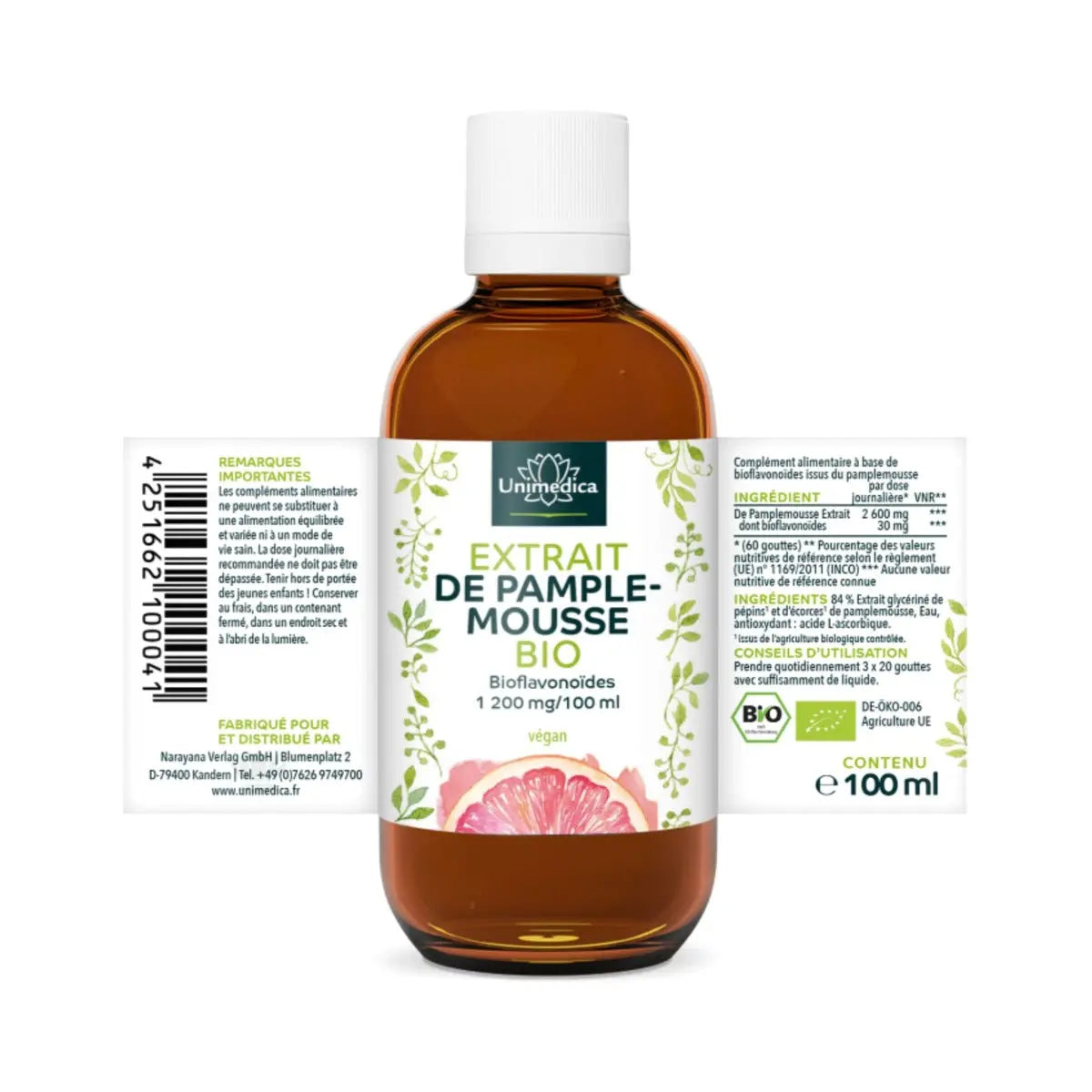 EPP Extrait de Pépin de Pamplemousse 2600 mg - 100 ml - Unimedica