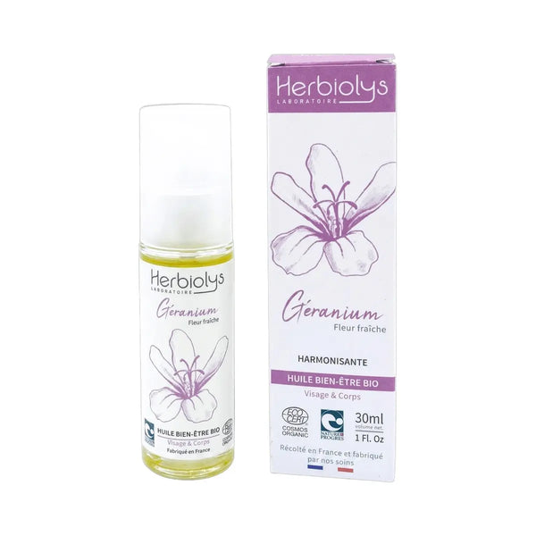 Huile Géranium Rosat - Macérât Huileux 30ml - Herbiolys