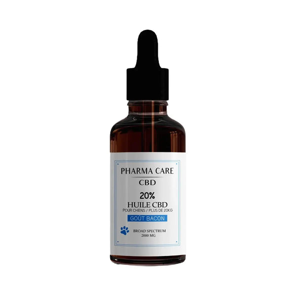 Huile CBD 20% pour Chiens +20kg Saveur Bacon - Pharmacare