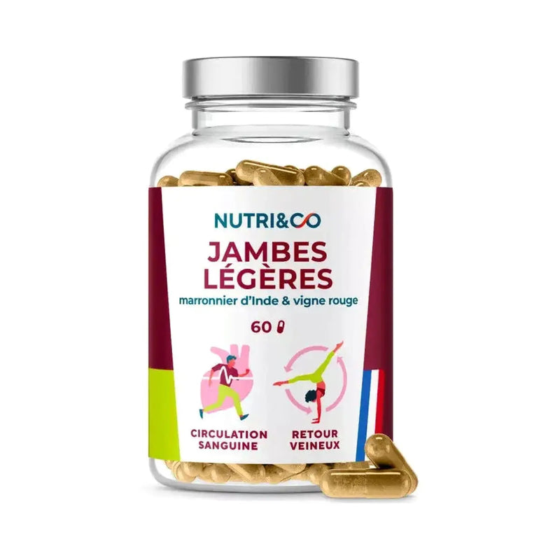 Jambes Légères boite de 60 gélules Nutri&Co NICE ORGANIC herboristerie bio