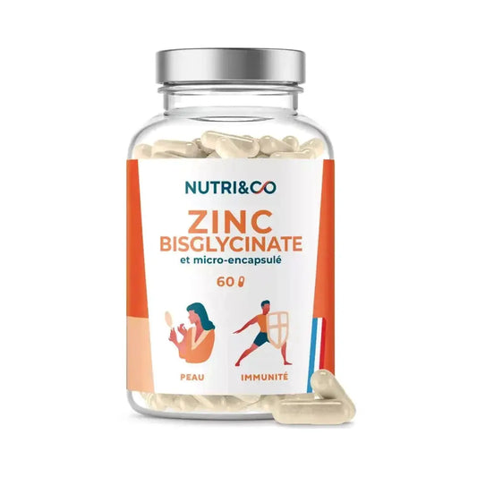 ZINC bisglycinate 60 gélules Nutri&Co NICE ORGANIC herboristerie bio