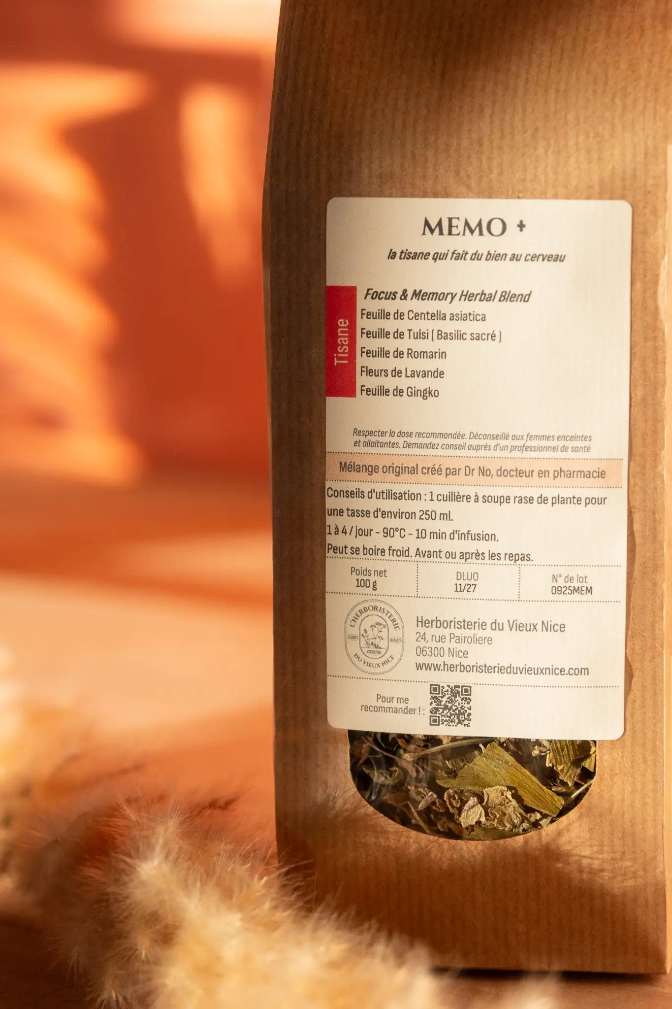 Tisane Mémoire Memo++ NICE ORGANIC herboristerie bio