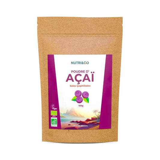 Poudre de Baies d'Açaï BIO 100 g - Nutri&Co NICE ORGANIC herboristerie bio