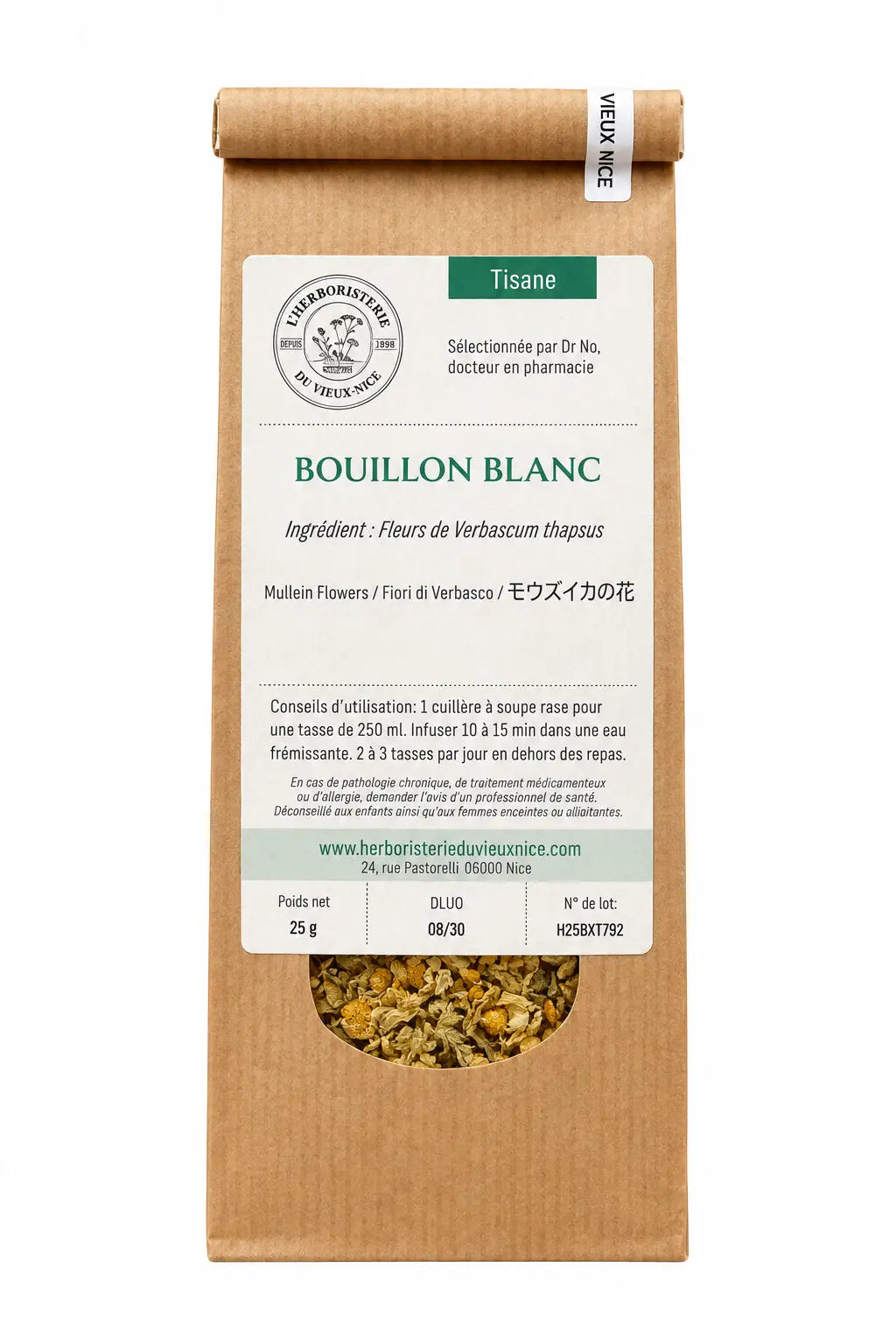 Bouillon blanc fleurs 50 g Herboristerie bio du vieux Nice