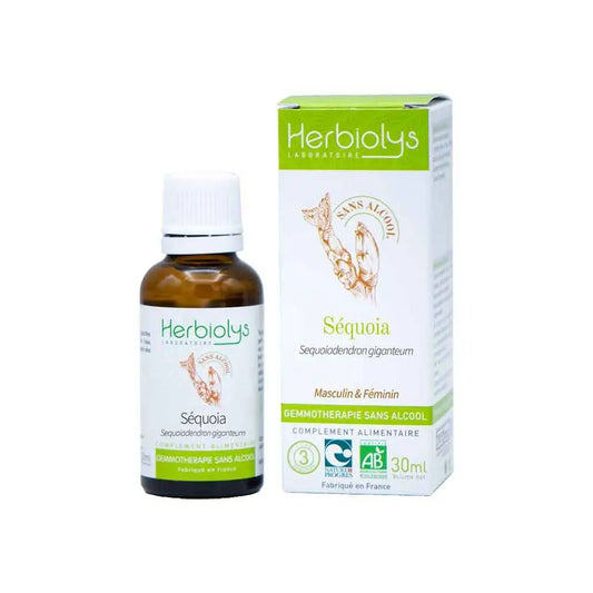 Séquoia Macérât de jeunes pousses fraîches Sans Alcool Bio - Masculin et Féminin 30 ml - Herbiolys Herboristerie bio du vieux Nice