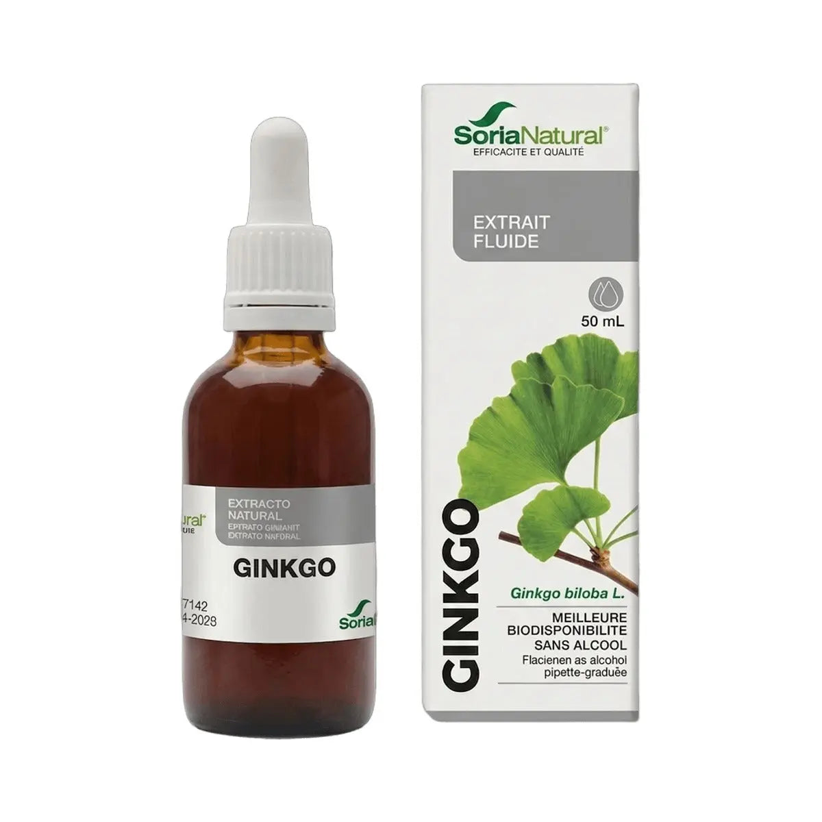 Ginkgo Biloba - Extrait Sans Alcool 50ml - Soriavie