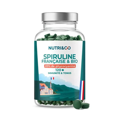 Spiruline Française & Bio boite de 120 gélules Nutri&Co NICE ORGANIC herboristerie bio